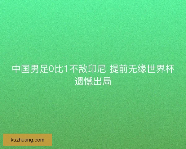 中国男足0比1不敌印尼 提前无缘世界杯遗憾出局 中国男足0比1不敌印尼 提前无缘世界杯遗憾出局